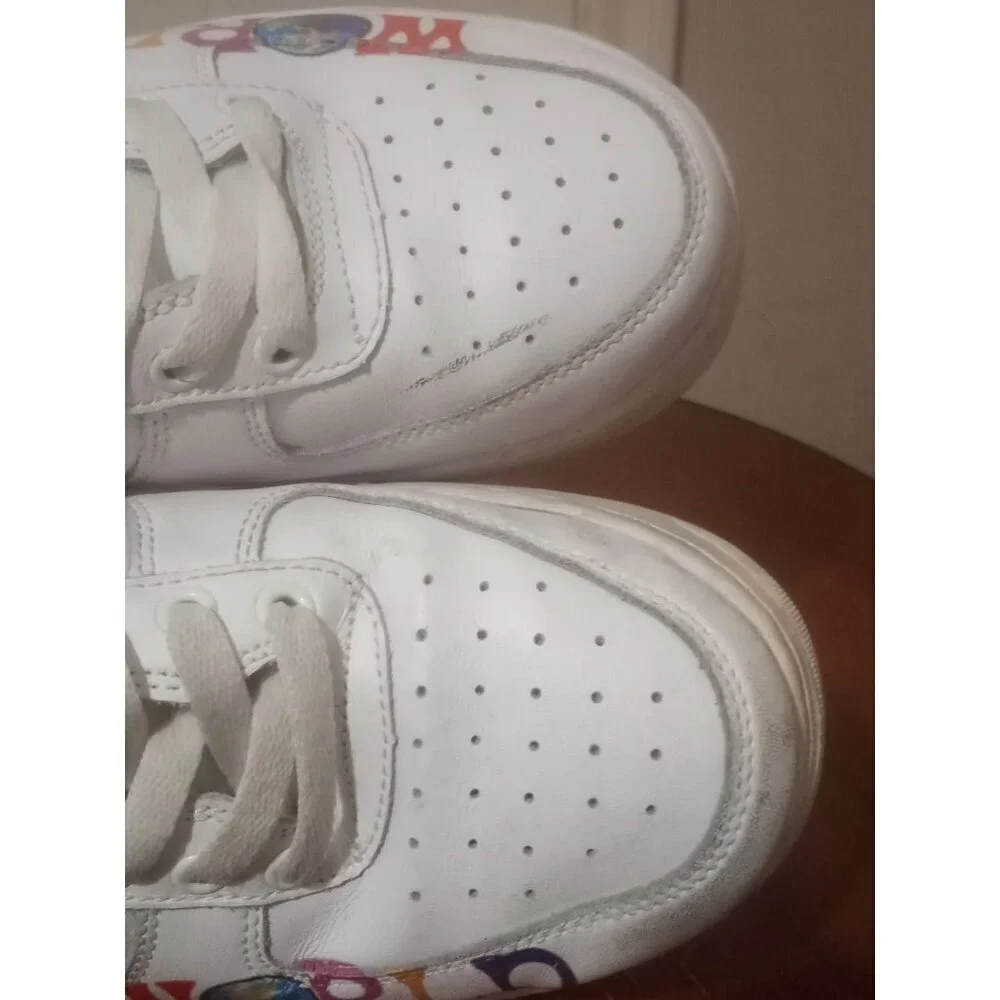 Drip Creationz White Sneakers Youth Size 6.5Y Women's 8 Lace Up Low Top Shoes